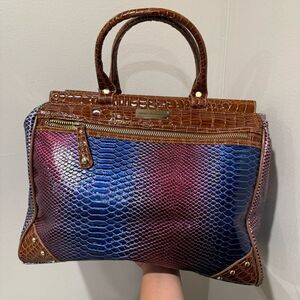 Samantha Brown Ombre Carry On Bag Classic Croc Embossed Scaled NWOT